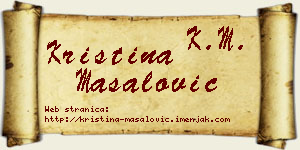 Kristina Masalović vizit kartica